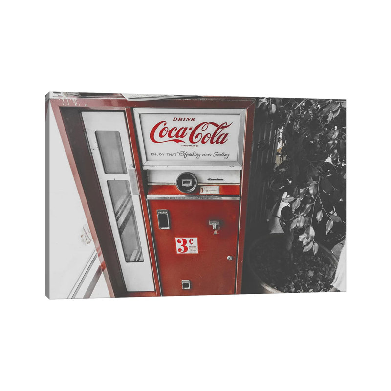 Coca Cola Machine by Pixy Paper - Wrapped Canvas Print, 30.48 cm H x 45.72 cm W
