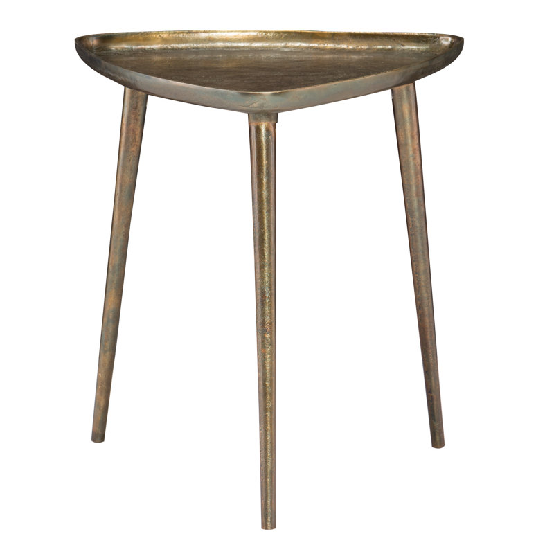 Buckley Gold Triangular Metal Industrial End Table