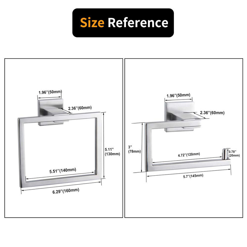 2 - Piece Bathroom Hardware Set, Brushed Stainless Steel
