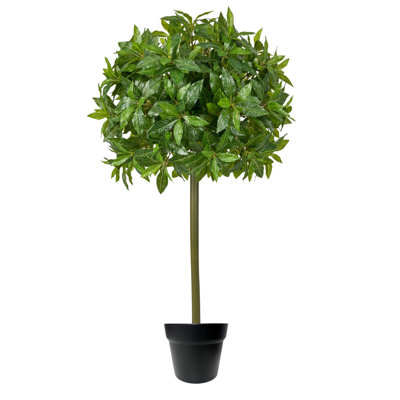 3FT Artificial Topiary Tree in Pot, Full and Dense Faux Green Plant for Entryway Patio Garden Indoor Outdoor Decoration