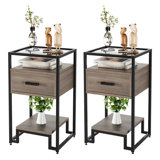Rosmarie Glass Top End Table Set