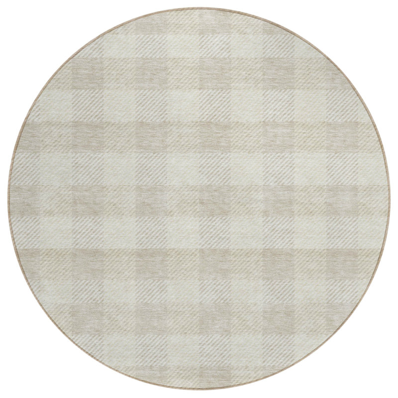 Tapis intérieur lavable rond 8 pi ivoire