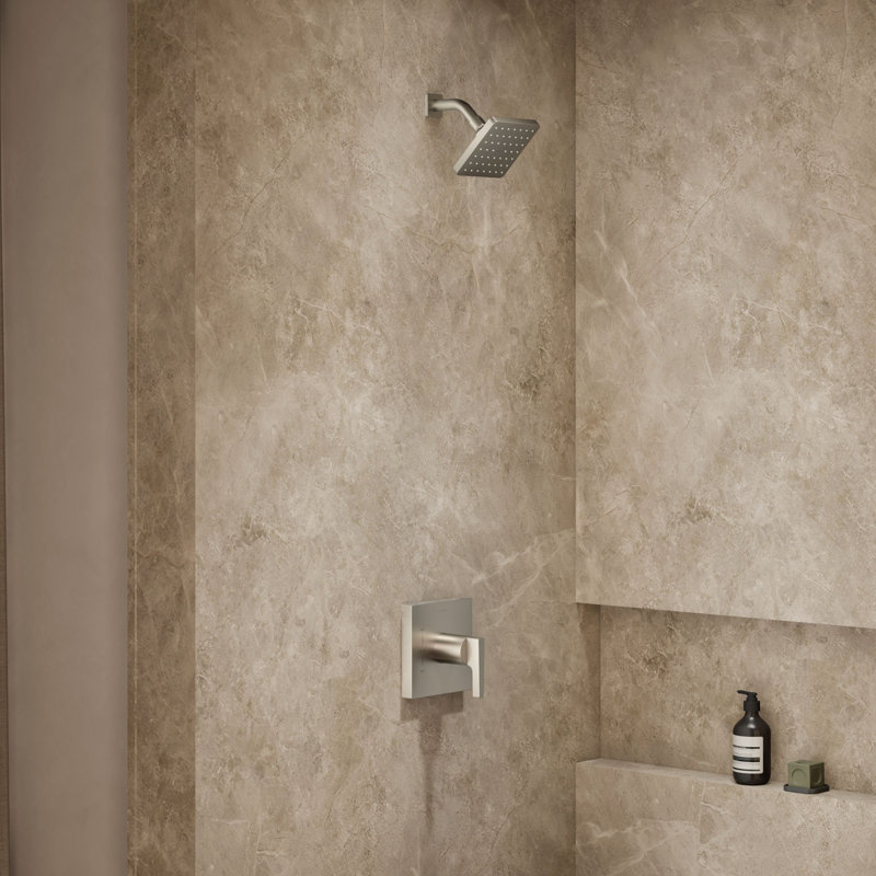 Garniture de valve de douche avec poignée levier Honesty Rite-Temp (R), sans pomme de douche, Nickel brossé éclatant