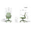 Chaise de bureau ergonomique en filet avec accoudoirs rabattables Sage Green-125403898