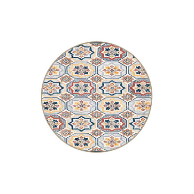 Tapis tissé géométrique lavable à la machine