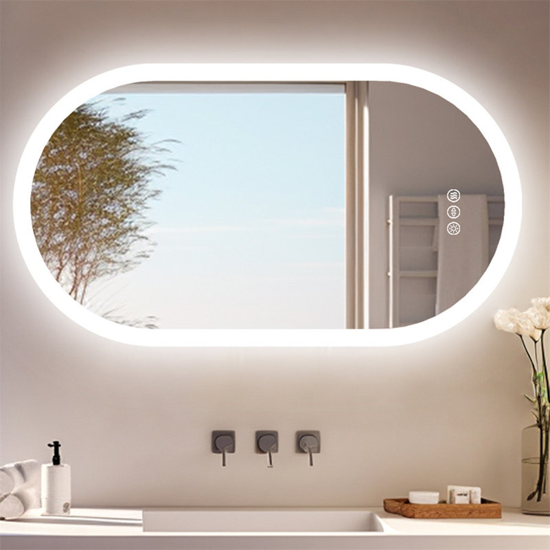Oval LED Wall Mirror, 120cm H x 60cm W