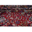 Tapis rouge en laine noué à la main de conception unique 9 pi 8 po x 14 pi 8 po