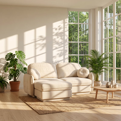 Canapé deux places profond en chenille Cloud (186 cm L x 147 cm P x 95 cm H) avec pouf amovible