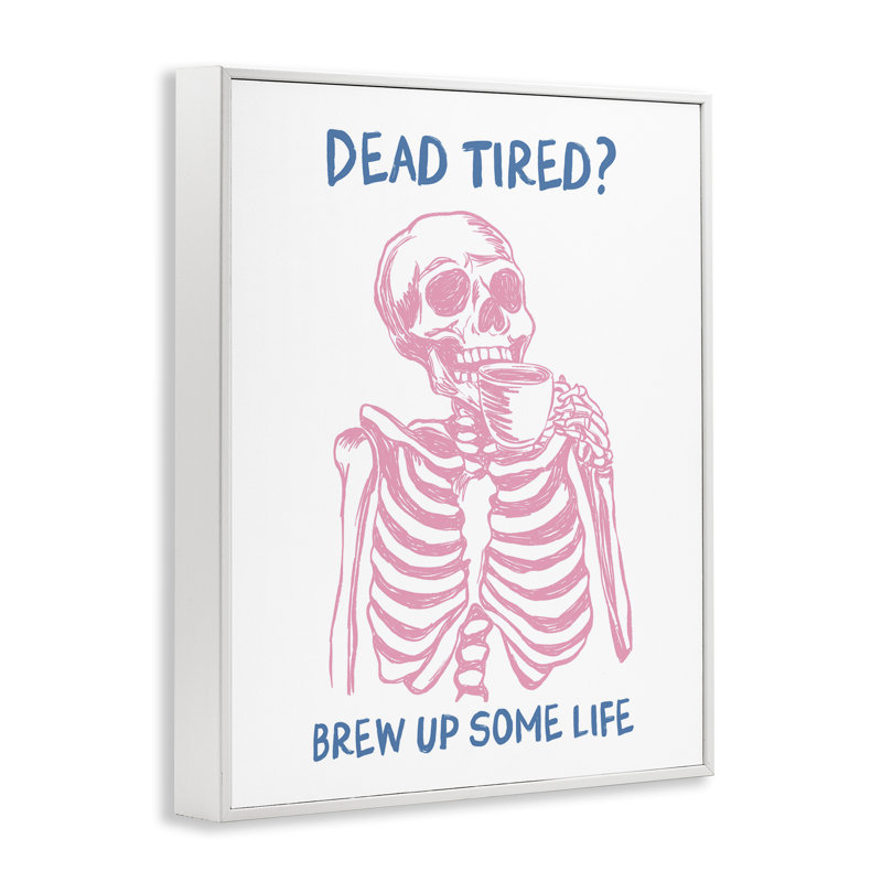 «Brew Up Life», giclée encadrée par JJ Design House LLC, H 30 po x l 24 po, Estampe numérique encadrée blanc bord de mer