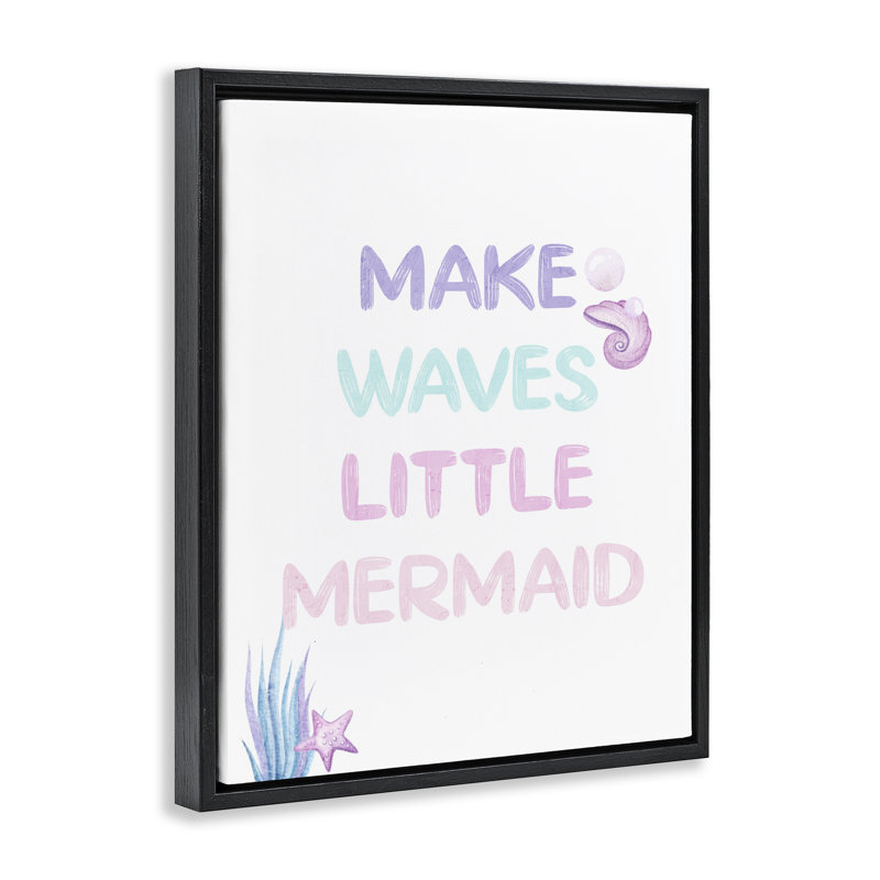 Cadre flottant Make Waves Little Mermaid, design par Kim Allen, Noir, H 21 po x l 17 po