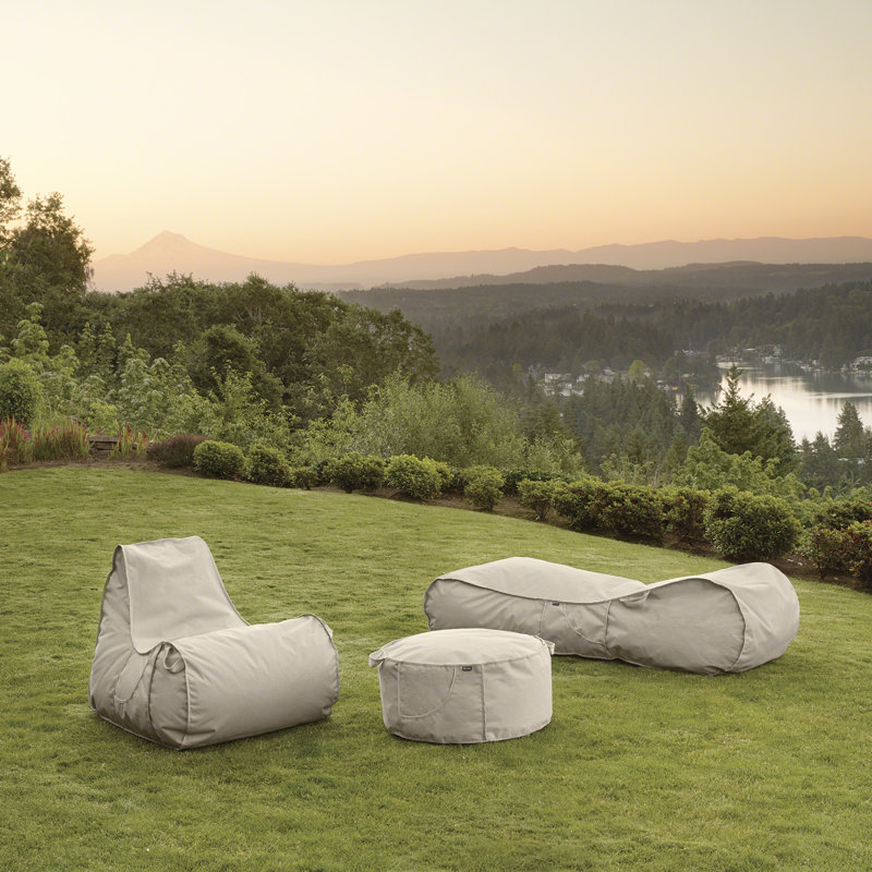Pina Polyester Outdoor Friendly Bean Bag Chair & Lounger, Gray Polyester
