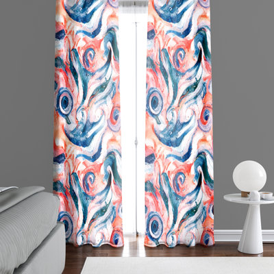 Paire de rideaux semi-transparents en polyester Embrie