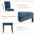 Nailhead Trim Fabric Upholstered Side Chair Wood Dining Chair (Set of 4)-1013863865