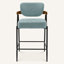 Tabouret de bar enveloppant en noyer avec siège rembourré-418163233