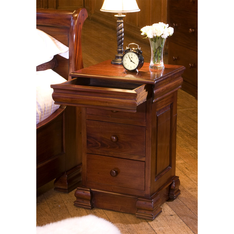 Delexus 45cm W Solid Wood Bedside Table