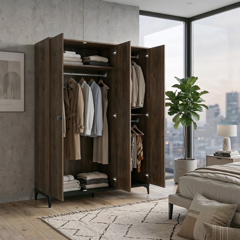 Laurence 3 Door Wardrobe, Knotty Oak