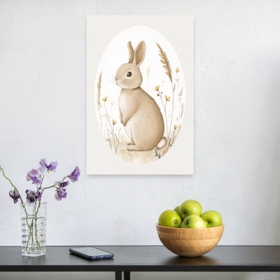 «Sweet Spring Bunny», fantaisiste, abstrait, contemporain, lapin, nature, impression murale