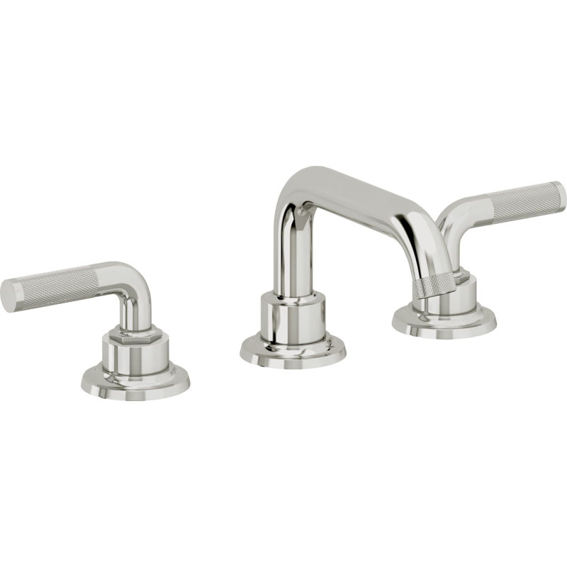 Descanso 8" Widespread Lavatory Faucet with Knurled Handle and ZeroDrain, Polished Chrome