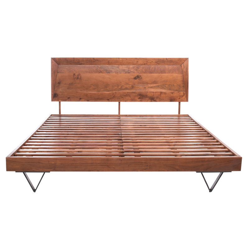 Lit plateforme en bois massif Jacarla, Grand