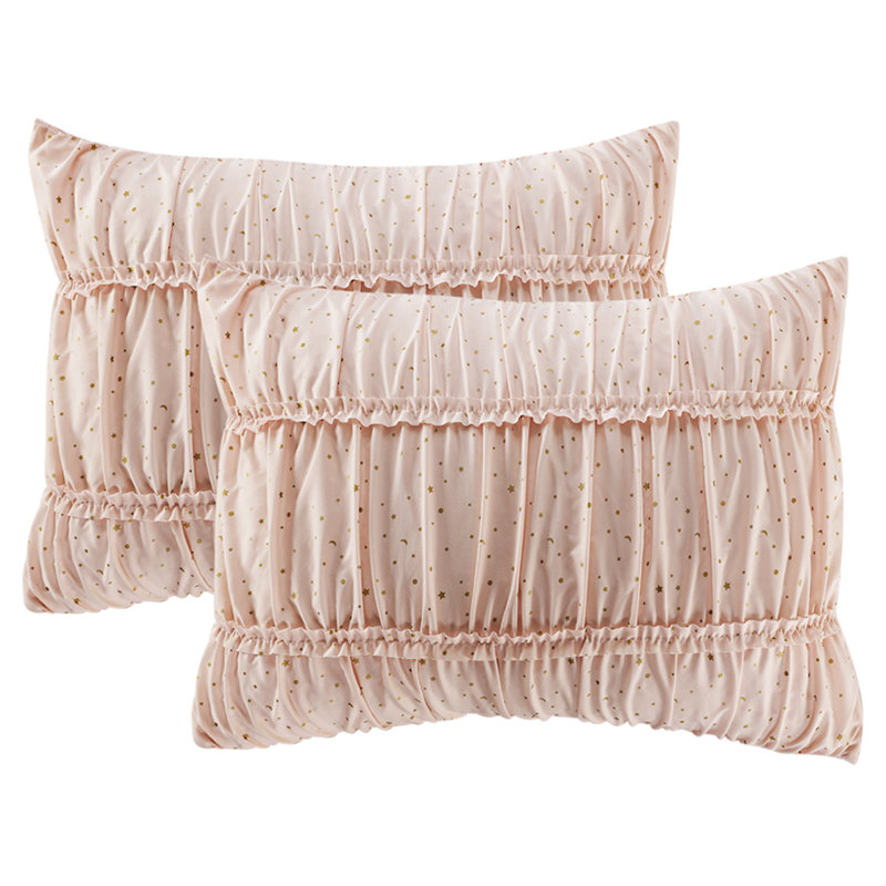 Blush Microfiber Twin Comforter Set with Decorative Pillows