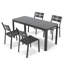 Ensemble repas extensible rectangulaire en aluminium pour 4 personnes avec chaises empilables Cadense