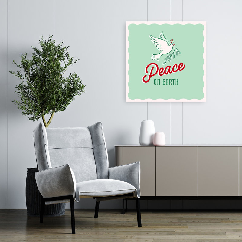 Colombe paisible sur Terre - Affiche murale hivernale rétro et vintage, H 32 po x l 32 po