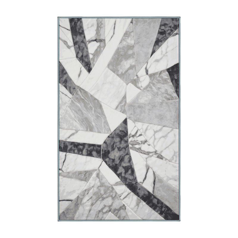 Tapis bleu soyeux et moelleux, Rectangle 7 pi x 9 pi