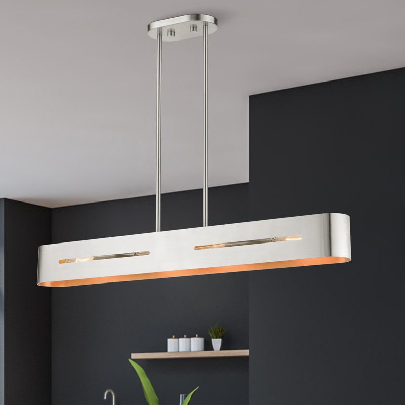 Ahmadou 4 - Light Kitchen Island Pendant, Brushed Nickel