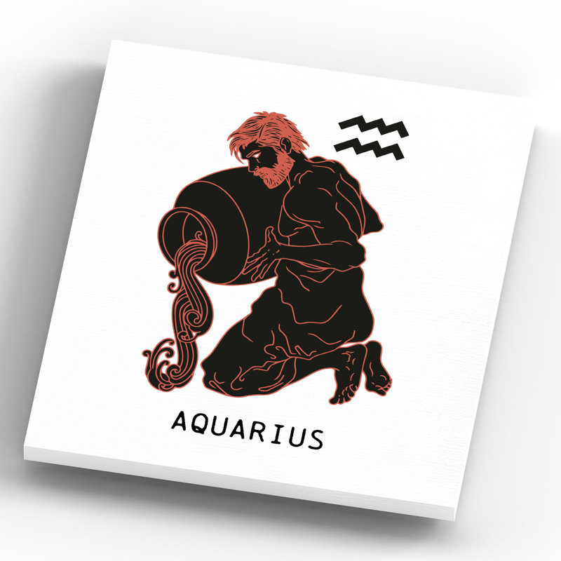 Kana Zodiac Aquarius - Print on Wood