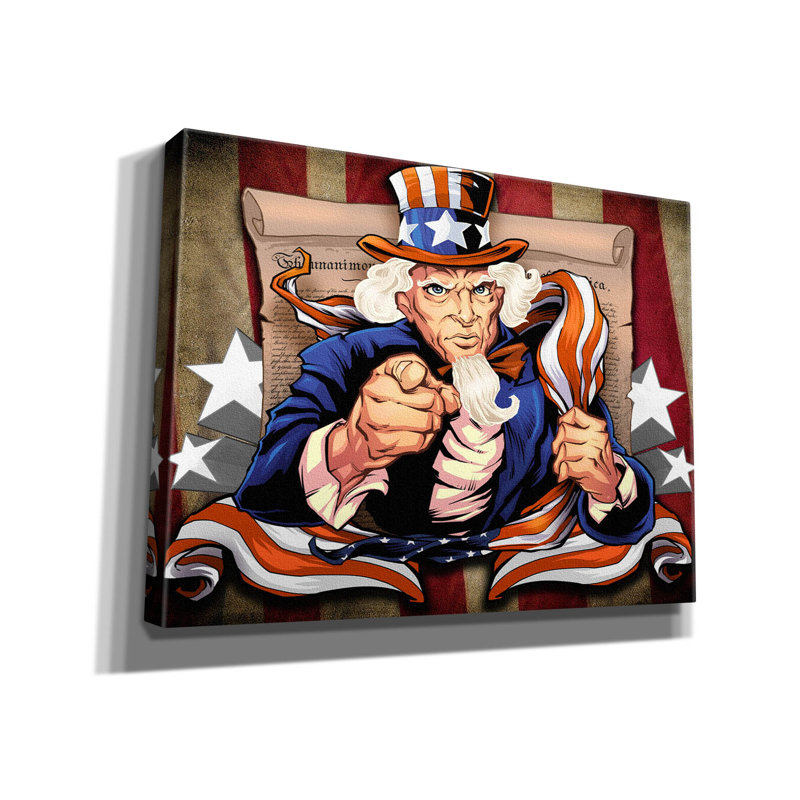 Francky " Uncle Sam Patriot Character ", 12" H x 16" W x 0.75" D