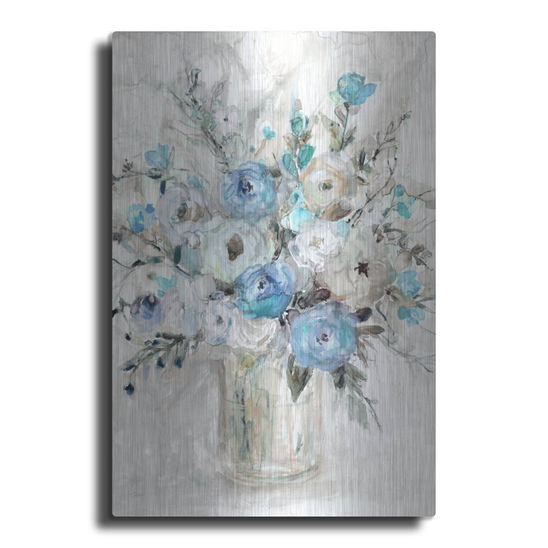 «Blue Contemporary Bouquet» par Carol Robinson, H 16 po x l 12 po