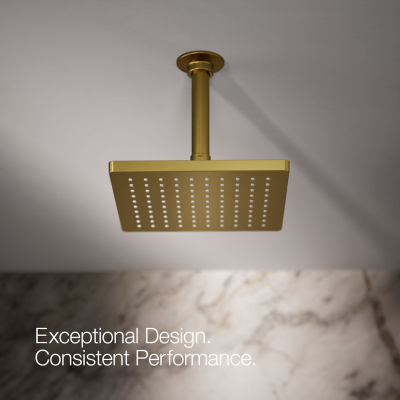 Honesty 8" Single-Function Wall or Ceiling-Mount Square Rainhead, Square Rain Showerhead 2.5 GPM