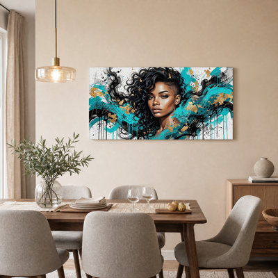 Art mural sur toile abstraite noire