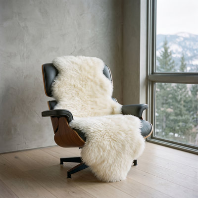 Natural White Genuine Sheepskin Rug - Double, 2 Pelts