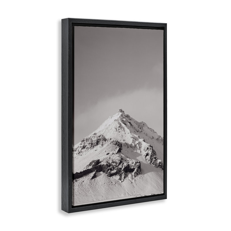 Cadre flottant Icy Mountain Peak, conception de Jade Sharp Photo, H 25 po x l 17 po, Cadre flottant noir de jais