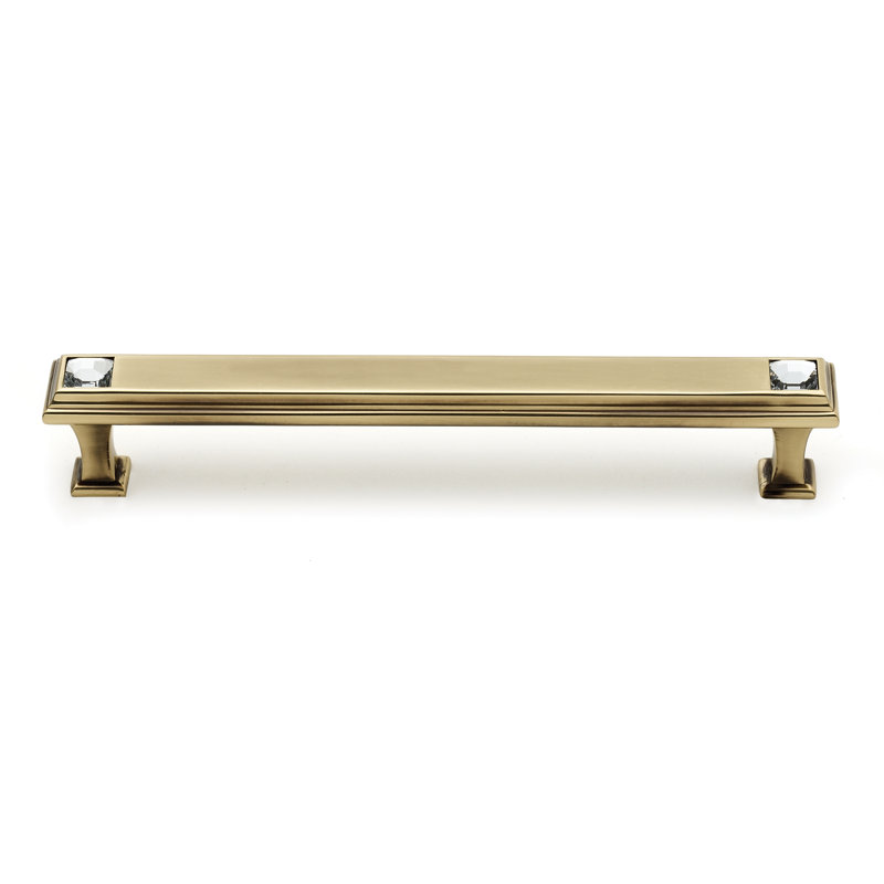 Geometric 6" Center to Center Bar Pull, Polished Antique, 6"