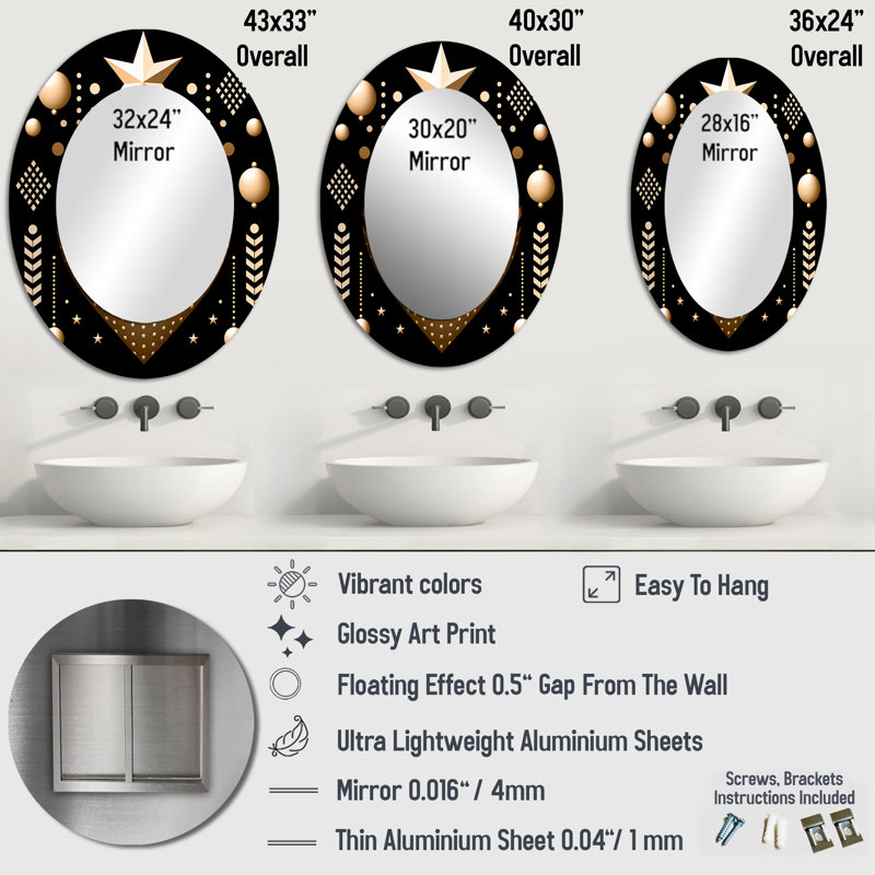 Miroir mural Golden Golden, 43 po x 33 po