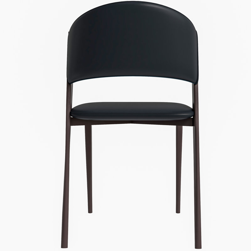 Ojani Leather Dining Chair, Modern Mid Century Upholstered Chair with Iron Legs, Comfortable Waterproof Accent Chair for Kitchen, Living Room, and Restaurant