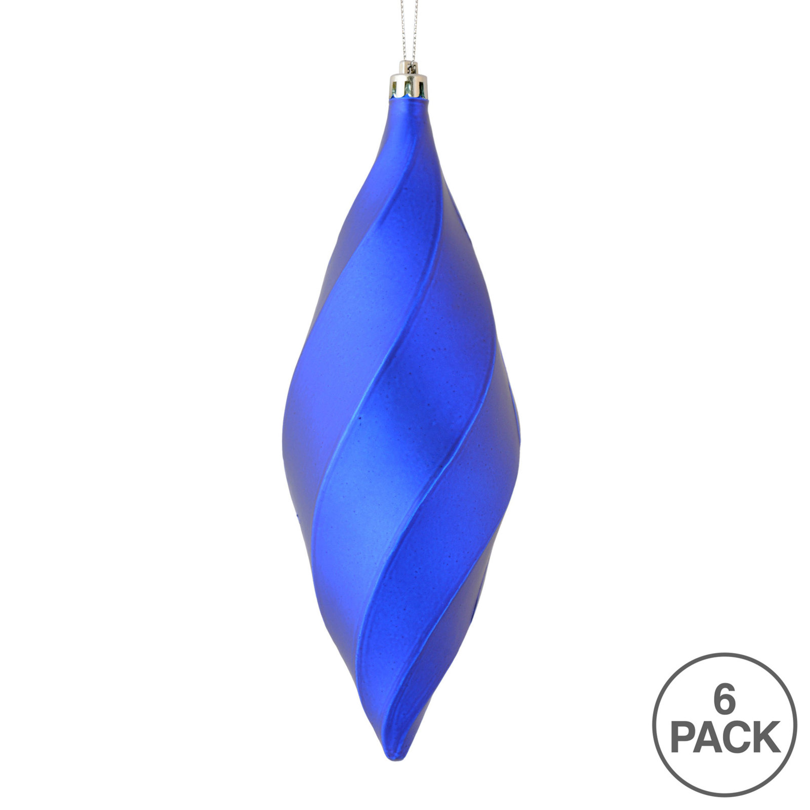 8" Swirl Finial Ornament, Matte Cobalt Blue