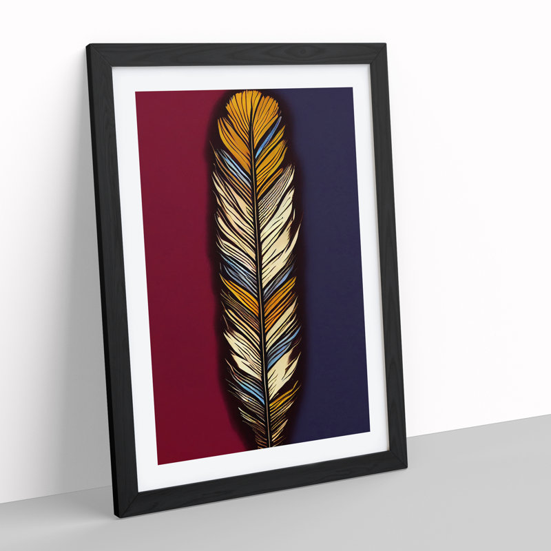 Wonderful Feather - Single Picture Frame Print, Black Framed, 46cm H x 34cm W x 2cm D