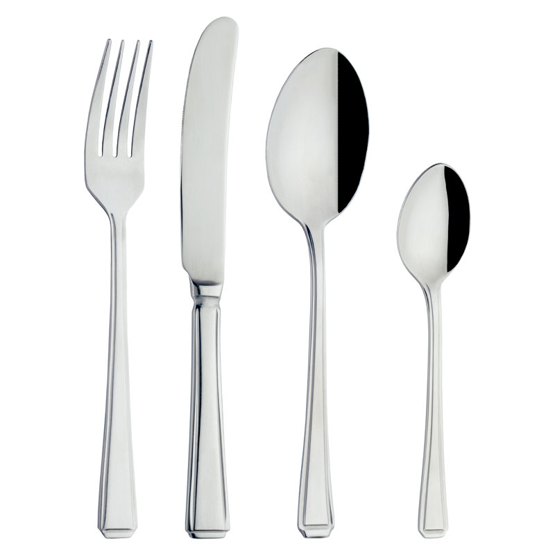 Grunwerg Cutlery Harley Pattern 24 Piece 18/0 Stainless Steel Cutlery Set Service For 6