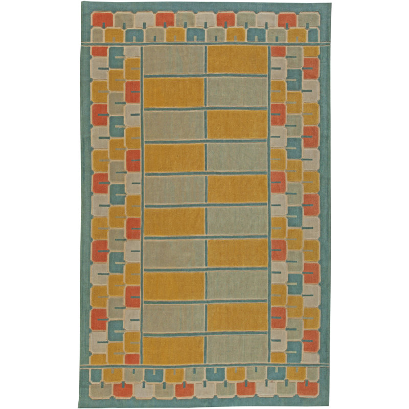 Tapis jaune / bleu / gris Modern