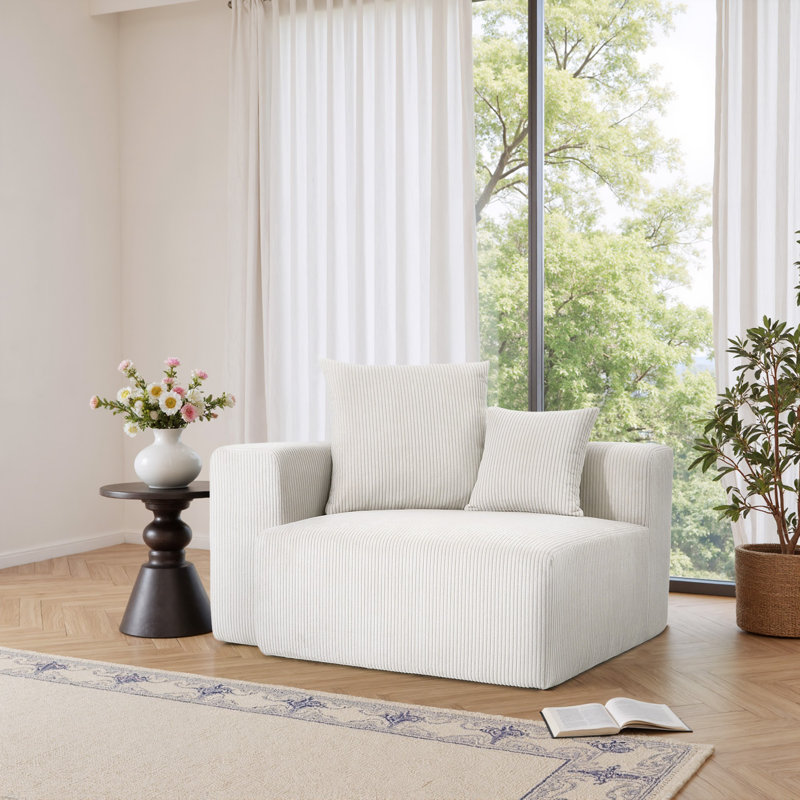 Upholstered Armchair, Beige