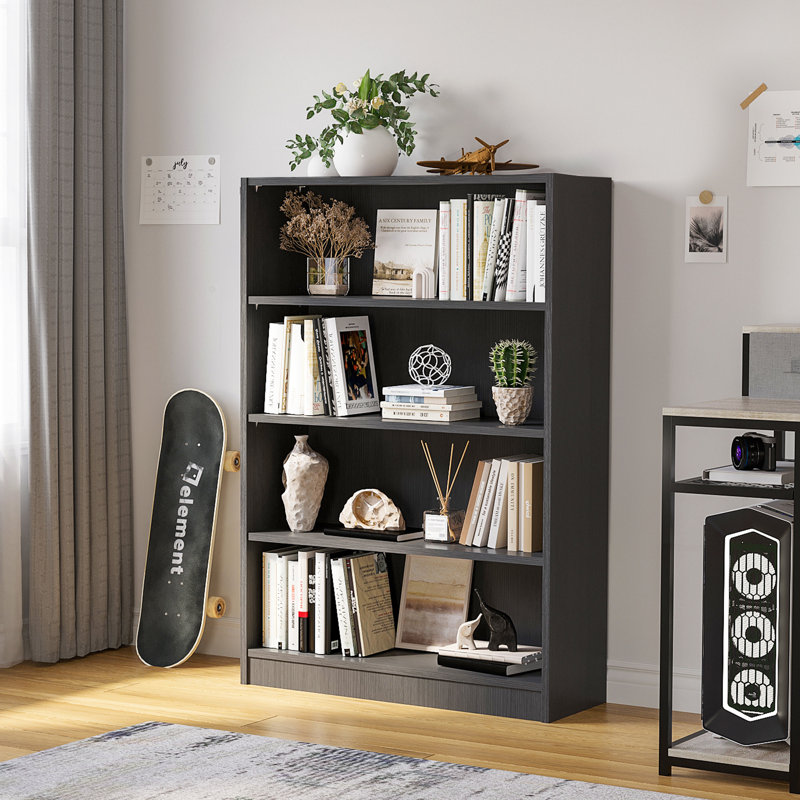 Cremorne Modern Standard Bookcase, Gray, (4 shelves) 48" H x 33" W x 11.6" D