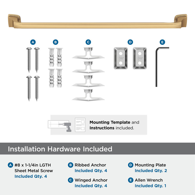 Revitalize 24" Wall Mounted Towel Bar, Champagne Bronze