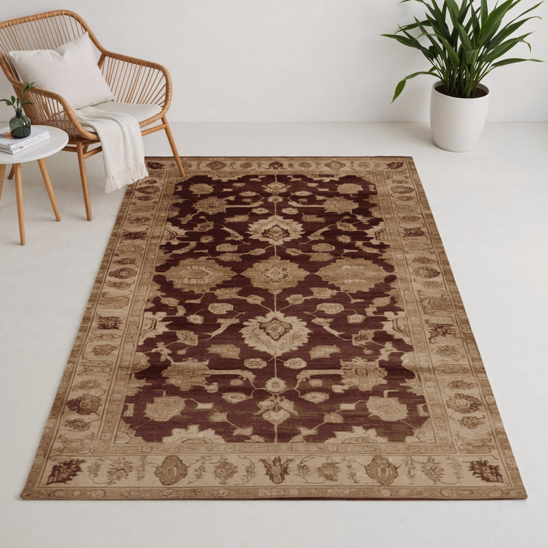 Tapis intérieur et extérieur brun Overdyed, Rectangle 5 pi x 7 pi