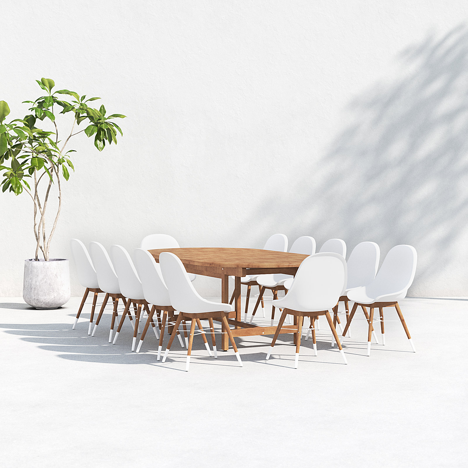 Anautica 118" Teak Patio Dining Set