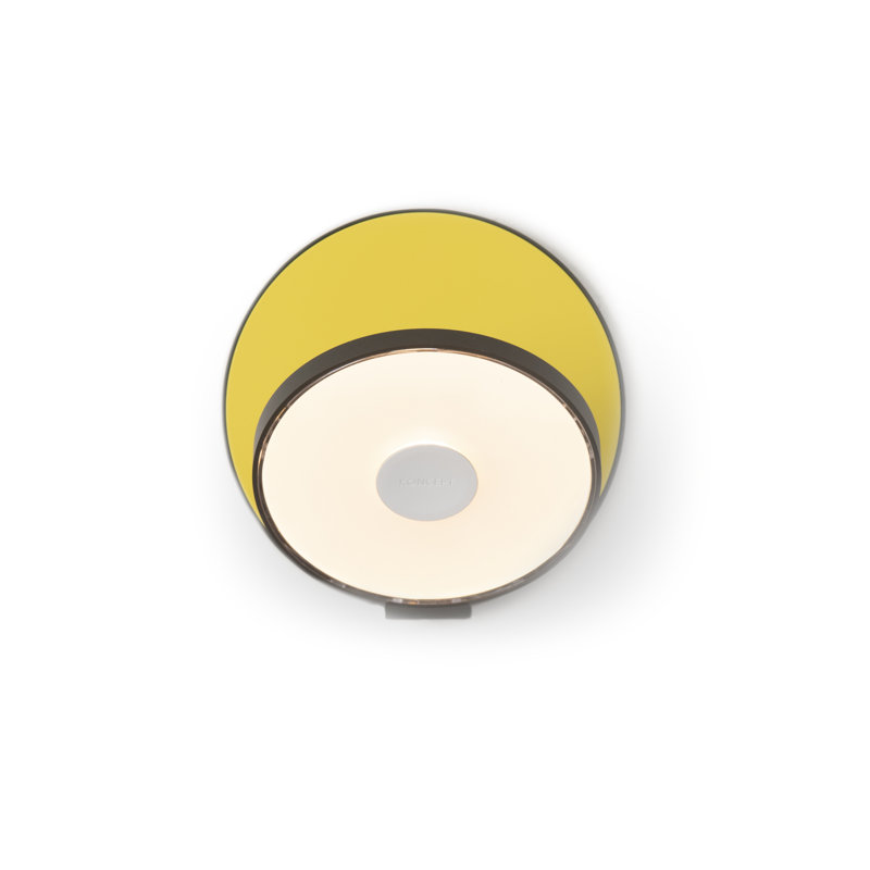 Plafonnier encastré à DEL 1 lumière Gravy, Noir métallique / jaune mat