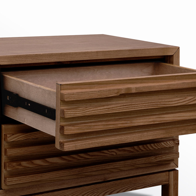 Table de chevet finlandaise en bois massif, Noyer
