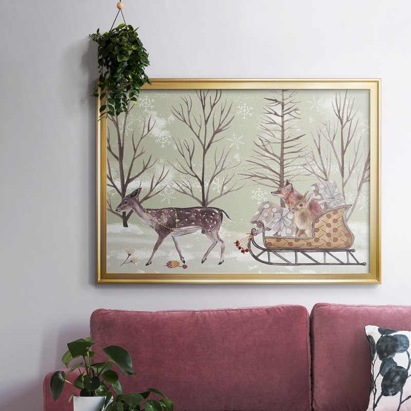 Christmas Time II, reproduction d'art sur toile, H 30 po x l 44 po x P 1,5 po, Or